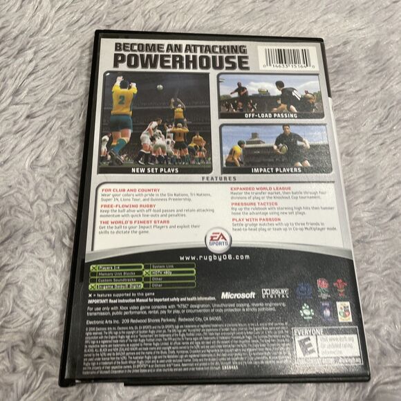 Rugby 06 (Microsoft Xbox, 2006) Disc and Blockbuster Case Stickers EA Sports - Picture 4 of 16
